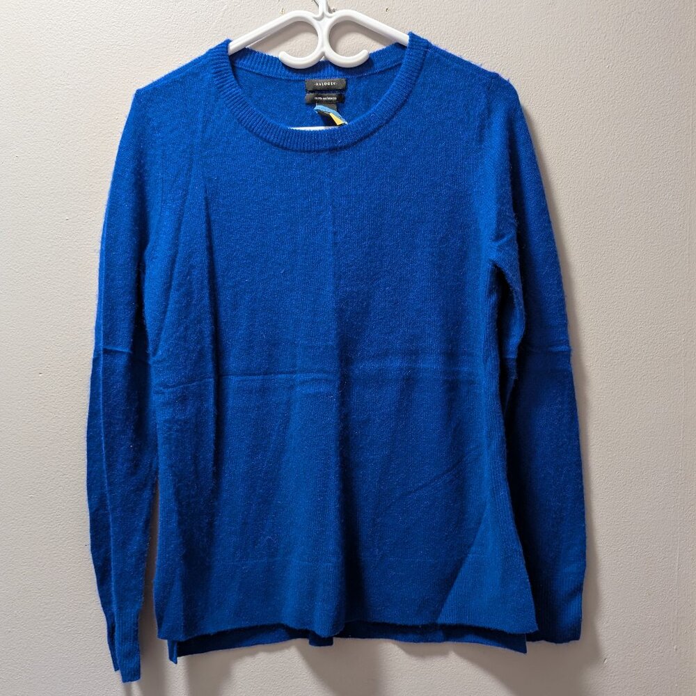 Women’s Halogen cashmere sweater, size Medium, in a rich cobalt blue